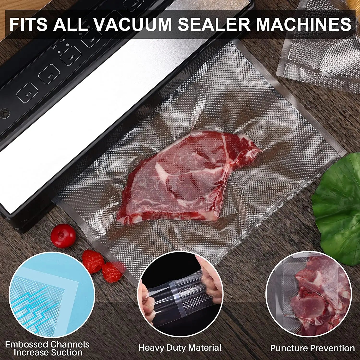 BPA-Free Food Vacuum Plastic Sealing Bags